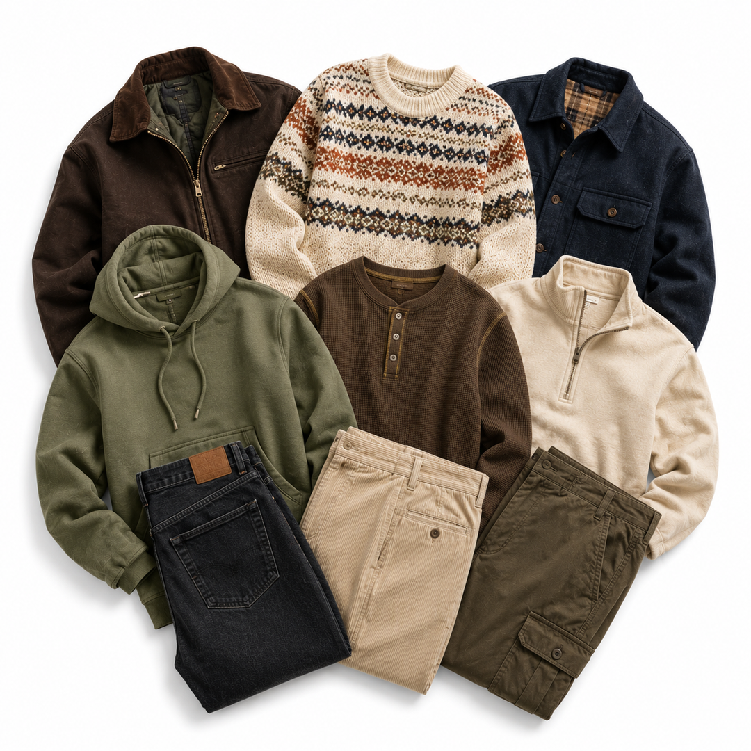 a mix of mens wholesale autumn and winter clothing for resale
