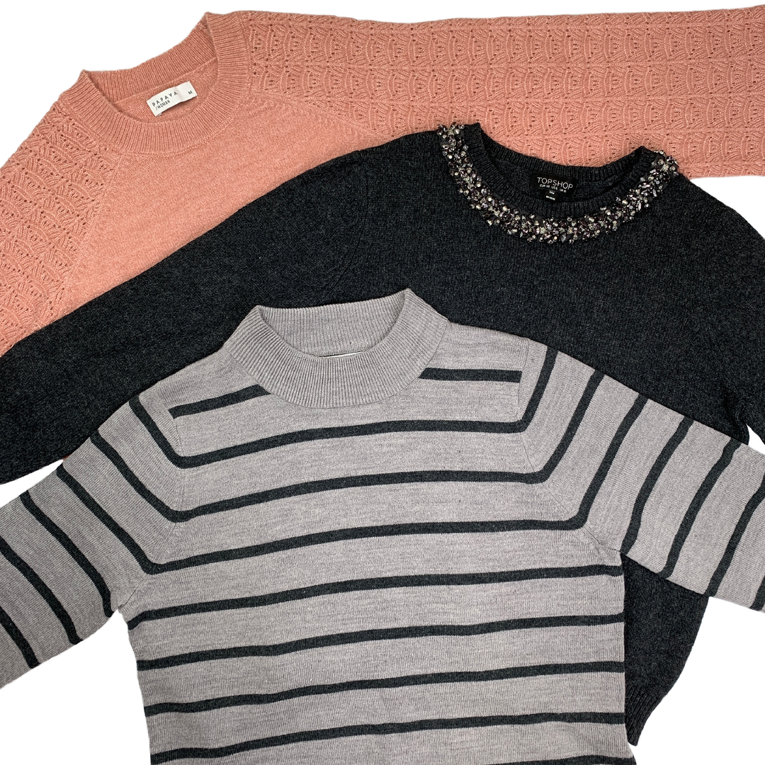 Second-hand wholesale clothing. Women's knitwear. Grade A and grade cream